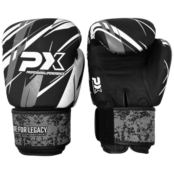 PX LEGACY X Boxhandschuhe, Kunstleder, schwarz-grau
