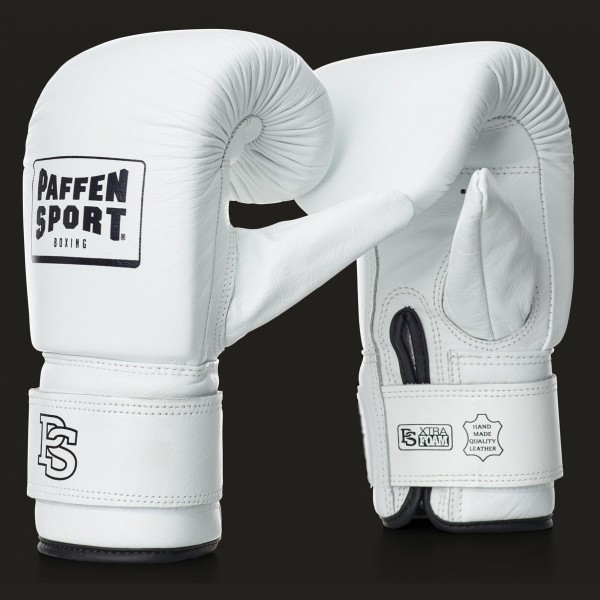 Paffen Sport Pro Boxsack Handschuhe, weiß. Bestes Leder