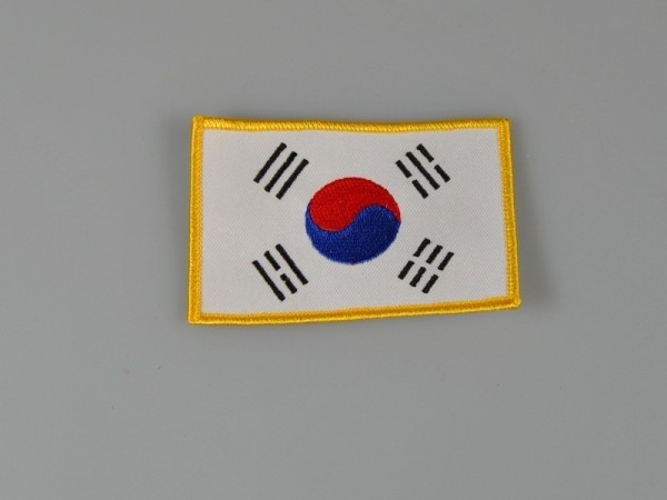 Stickabzeichen korean Flagge ca 10x6,5 cm