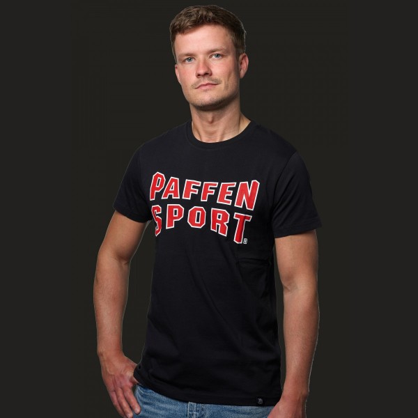 Paffen Sport Basic Logo T-Shirt (Athletic Fit) schwarz und weiß