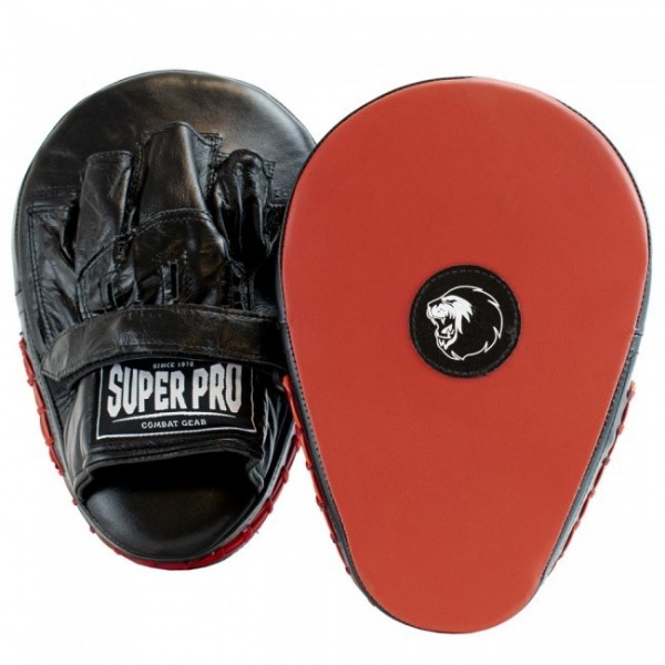 Super Pro Leder Flat Hook und Jab Pad Black/Red