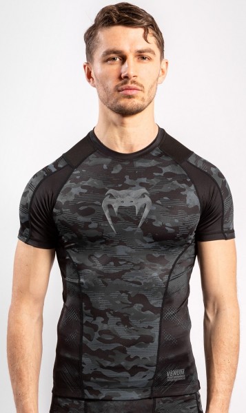 Venum Defender Rashguard Short Sleeves- dark camo L