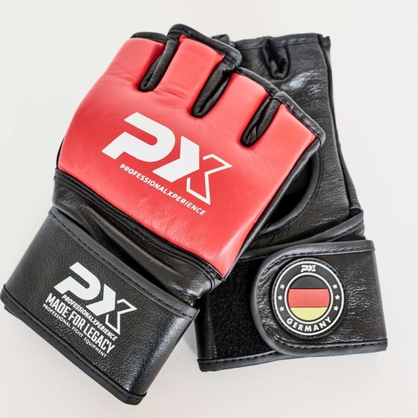 PX MMA-Handschutz Leder schwarz-rot - Contest