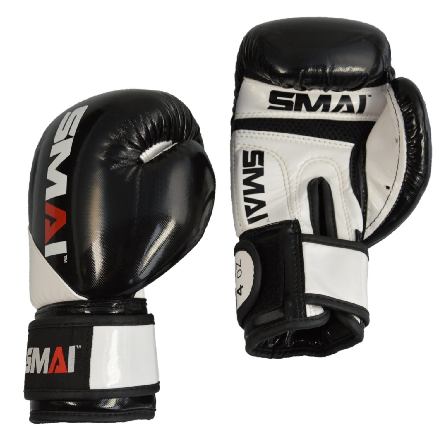 SMAI Kids PU Boxhandschuhe, schwarz-weiß | Boxhandschuhe | Schutzausrüstung  | Budoartikel | K1-Kampfsportartikel