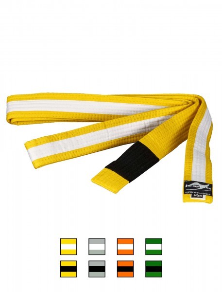 Ju Sports Bjj Kindergürtel gelb mit weißem Streifen