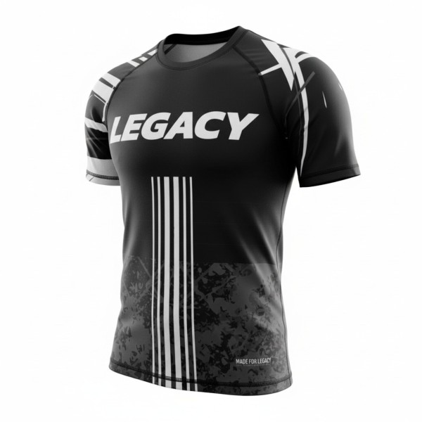 LEGACY X Rashguard kurzarm schwarz-grau