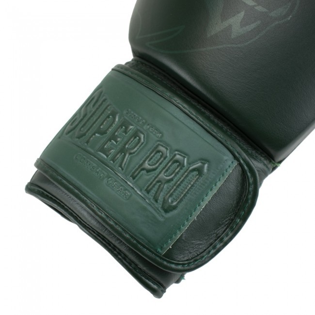 Super Pro Combat Gear green/gold Boxhandschuhe | | SE Neuheiten K1-Kampfsportartikel Warrior Leder