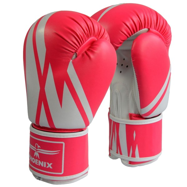 Boxhandschuhe Kunstleder pink-weiß