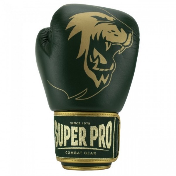 Super Pro Combat Gear Warrior SE Leder Boxhandschuhe green/gold