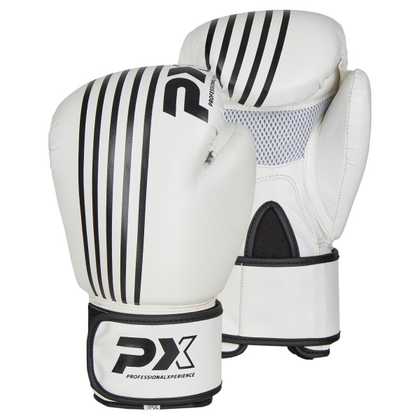 PX Boxhandschuhe SPARRING, PU weiß-schwarz 8oz