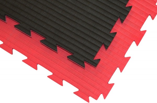 Kampfsportmatten schwarz-rot ca. 100x100x2cm