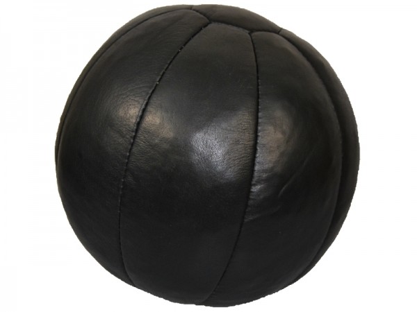 Medizinball Echtleder 5Kg schwarz, D=30cm