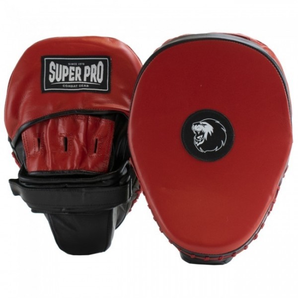 Super Pro Light Weight Curved Hook und Jab Pad Black/Red