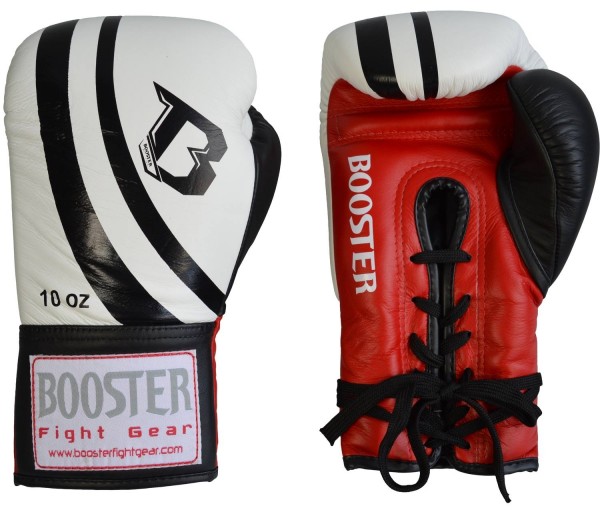 BOOSTER Wettkampf Boxhandschuh weiß Schnürung 10oz