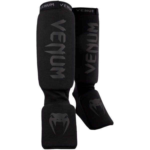 Venum Kontact Shinguards-Black/Black