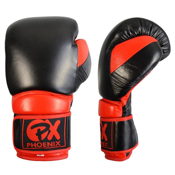 PX Leder Boxhandschuh COMBAT, schwarz-rot