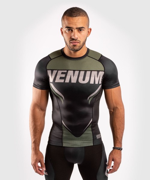 Venum ONE FC2 Rashguard Short Sleeves Black / Khaki S