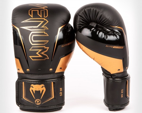 Venum Elite Evo  Gloves - black/bronze 10oz