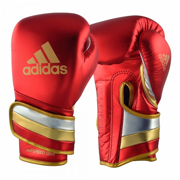 Adidas adispeed strap up boxing gloves red metallic/gold, ADISBG501PRO