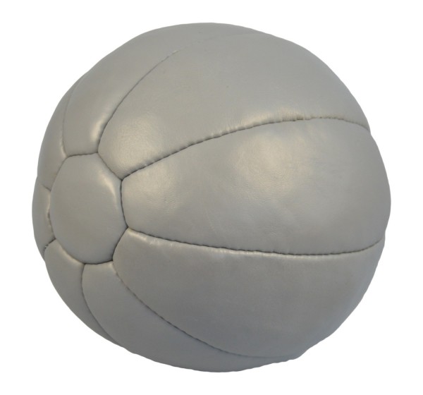 Medizinball Echtleder 4Kg grau, D= 25 cm