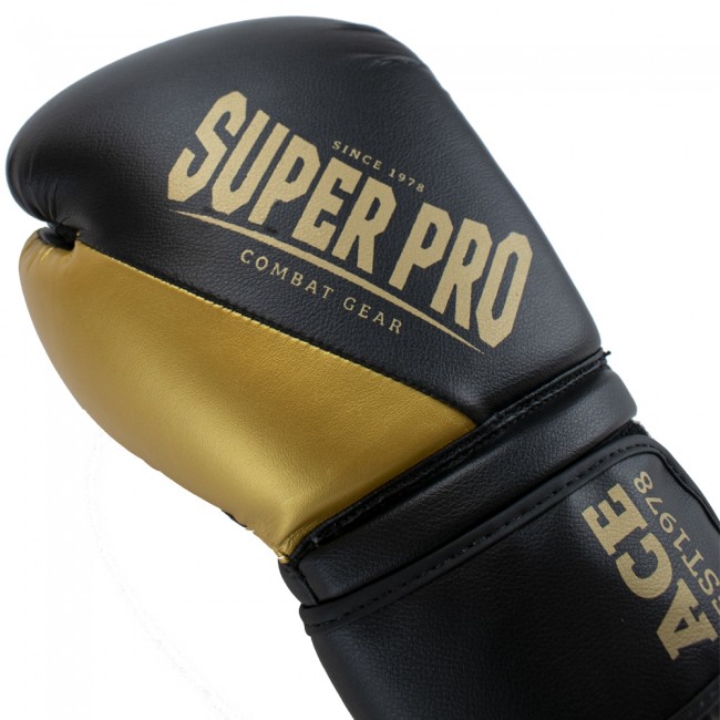 Super Pro Combat Gear ACE (Kick)Boxhandschuhe black/gold | Neuheiten |  K1-Kampfsportartikel