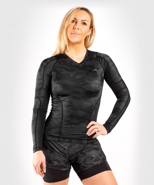 Venum Women Defender Rashguard - Long Sleeves - schwarz XS