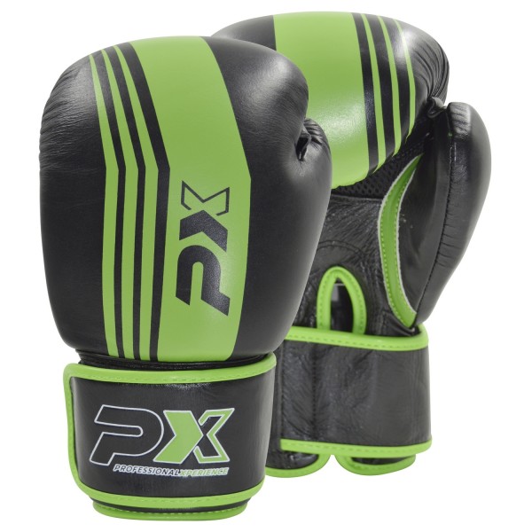 PX Boxhandschuhe  schwarz-grün  Leder 8oz