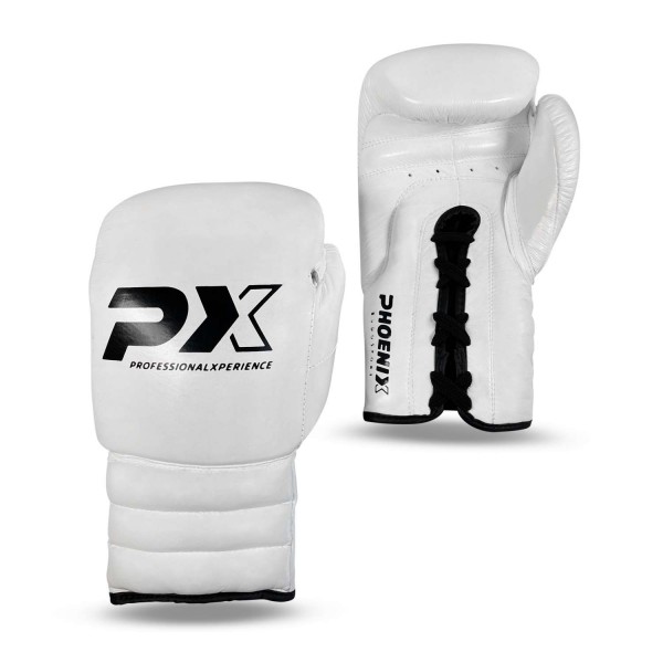 PX WETTKAMPF BOXHANDSCHUHE LEDER WEISS