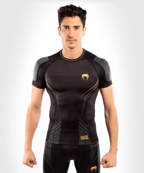 Venum Athletics Rashguard Short Sleeves black/gold S