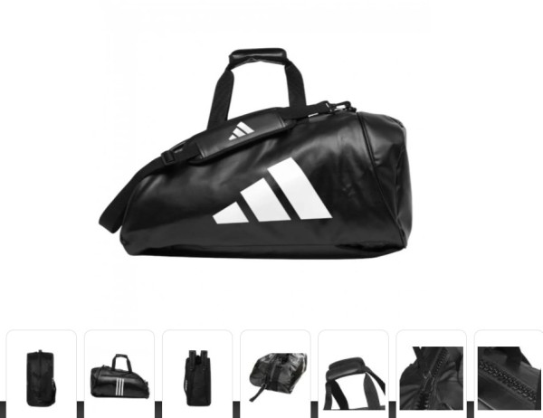 Adidas Sporttasche - Sportrucksack Kunstleder schwarz/weiss. 07-adiACC051sw23