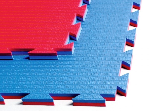 Kampfsportmatten blau-rot ca. 100x100x2cm